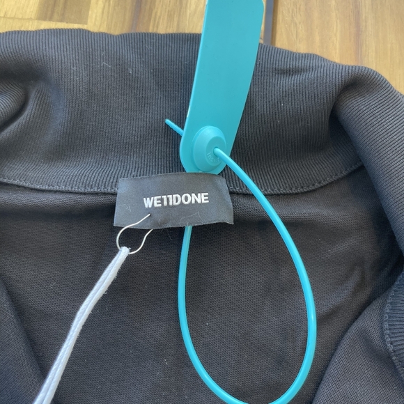 Nwt We11done Mens Black Quarter-Zip SweatShirt Size Small 100% Cotton - Picture 6 of 8